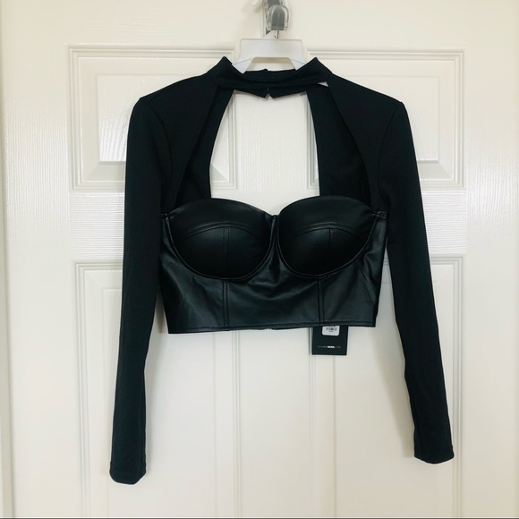 NWT Fashion Nova Lovin' You Faux Leather Bustier - Picture 1 of 6